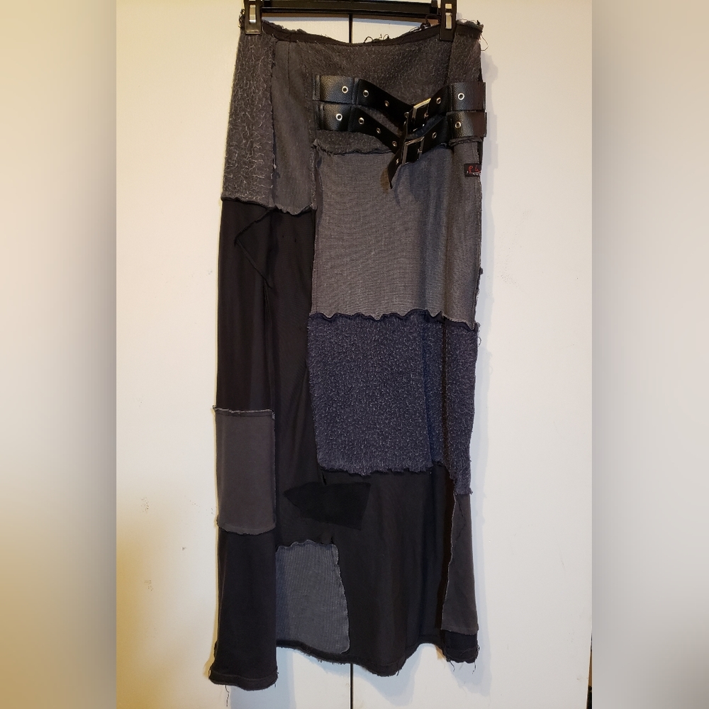 Petra Vieira L maxi skirt and halter set, greys/blacks, handmade
